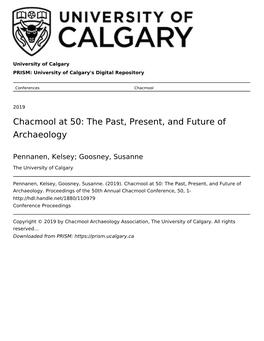 Chacmool at 50: the Past, Present, and Future of Archaeology