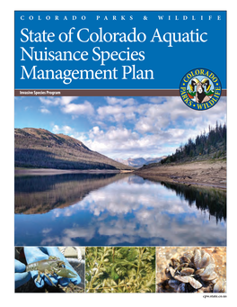 State of Colorado Aquatic Nuisance Species Management Plan Invasive Species Program