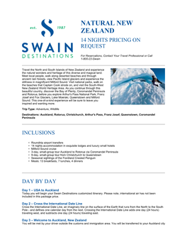 Swain Destinations Customized Itinerary