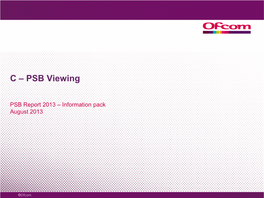 Reporting BARB Data on PSB Viewing