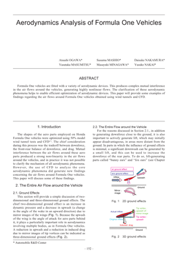 Aerodynamics Analysis of Formula One Vehicles