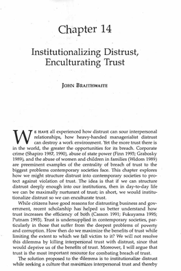 Institutionalizing Distrust, Enculturating Trust