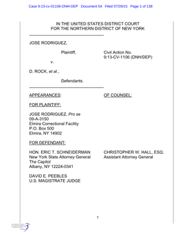 Case 9:13-Cv-01106-DNH-DEP Document 54 Filed 07/28/15 Page 1 of 138