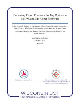 Evaluating Export Container Pooling Options in MN, WI, and MI's Upper Peninsula