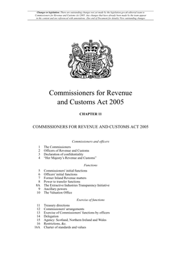 Commissioners for Revenue and Customs Act 2005