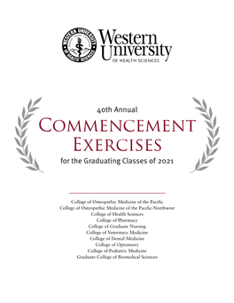 Commencement Exercises for the Graduating Classes of 2021
