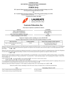 FORM 10-Q Laureate Education, Inc