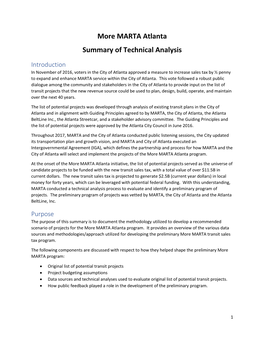 More MARTA Atlanta Summary of Technical Analysis