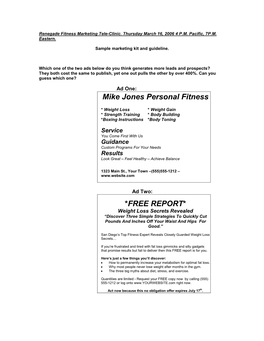 Mike Jones Personal Fitness *FREE REPORT*