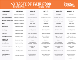 $3 Taste of Fair Food Thursdays Noon - 4Pm