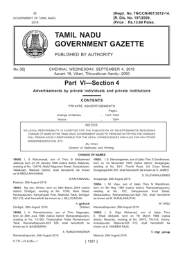 Tamil Nadu Government Gazette