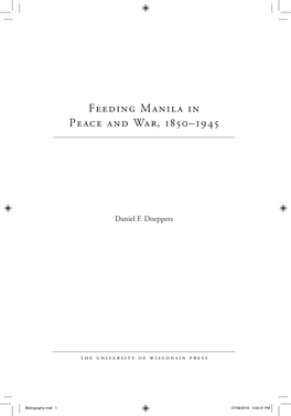 Feeding Manila in Peace and War, 1850–1945