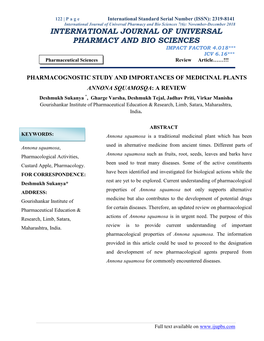 International Journal of Universal Pharmacy and Bio