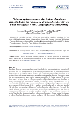 ﻿Richness, Systematics, and Distribution of Molluscs Associated