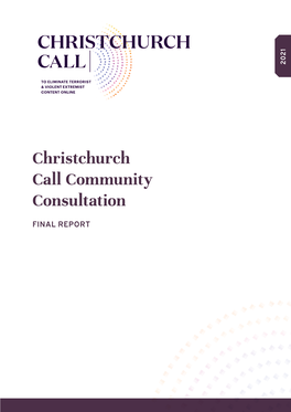 Christchurch Call Community Consultation Report