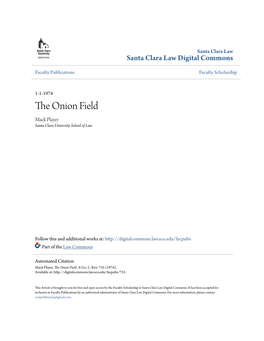 The Onion Field Mack Player Santa Clara University School of Law