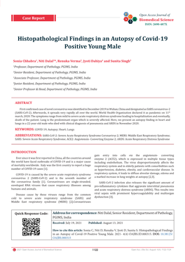 Histopathological Findings in an Autopsy of Covid-19 Positive Young Male