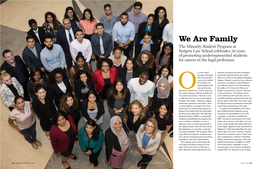 We Are Family the Minority Student Program at Rutgers Law School Celebrates 50 Years of Promoting Underrepresented Students for Careers in the Legal Profession