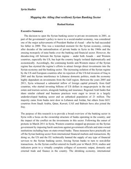 Mapping the Ailing (But Resilient) Syrian Banking Sector