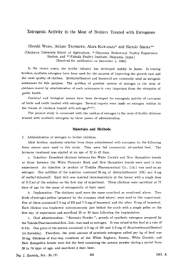 Estrogenic Activity in the Meat of Broilers Treated with Estrogenes