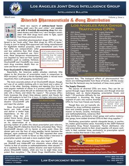 Diverted Pharmaceuticals & Gang Distribution