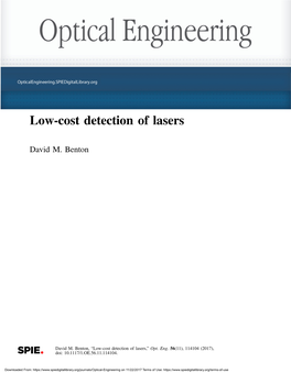 Low-Cost Detection of Lasers