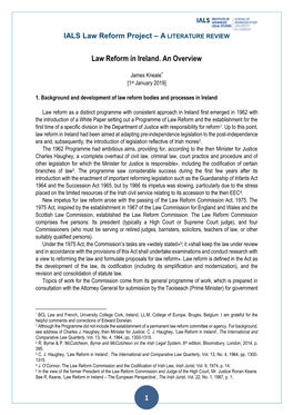 1 Law Reform in Ireland. an Overview