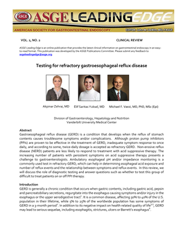 Testing for Refractory Gastroesophageal Reflux Disease