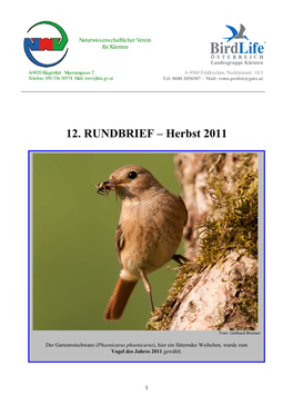 12. RUNDBRIEF – Herbst 2011