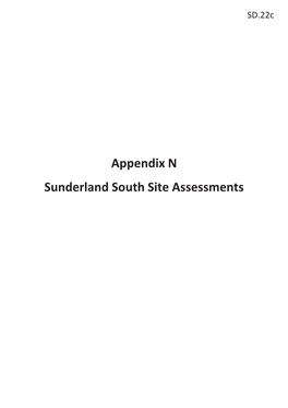 Appendix N Sunderland South Site Assessments