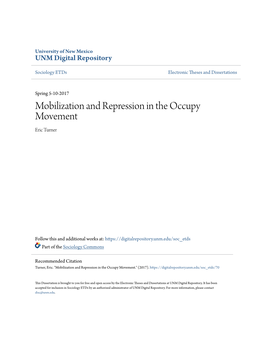 Mobilization and Repression in the Occupy Movement Eric Turner