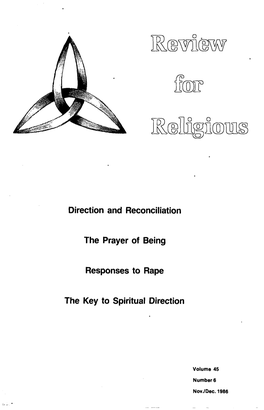 Direction and Reconciliation the Prayer of Being Responses to Rape