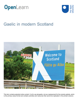 Gaelic in Modern Scotland