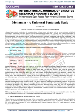 Mohanam - a Universal Pentatonic Scale Dr