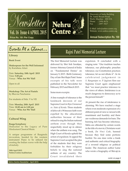 April 2015 Newsletter