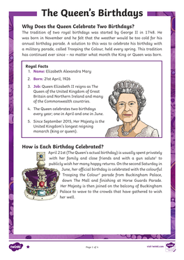 The Queen's Birthdays