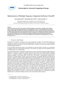 Optimization of Multiple Sequence Alignment Software Clustalw