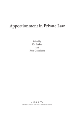 Apportionment in Private Law