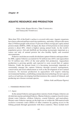Aquatic Resource and Production