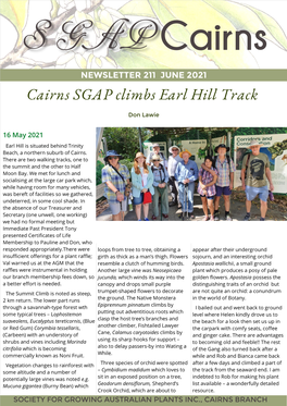 Cairns SGAP Climbs Earl Hill Track
