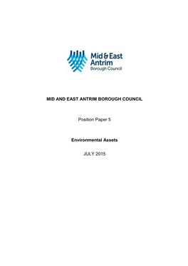 Environmental Assets, Position Paper 5, 2015, Mid & East Antrim Borough