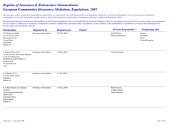 Register of Insurance & Reinsurance Intermediaries European