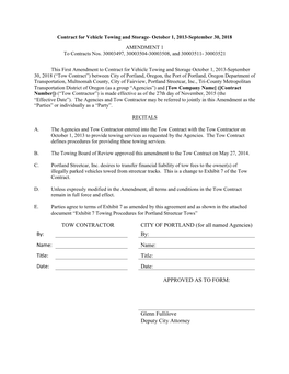 Contract for Vehicle Towing and Storage Services