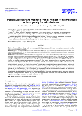 Turbulent Viscosity and Magnetic Prandtl Number from Simulations of Isotropically Forced Turbulence P