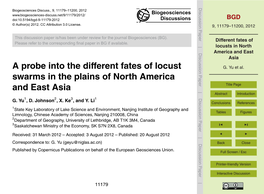 Different Fates of Locusts in North America and East Asia