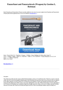 Panzerfaust and Panzerschreck (Weapon) by Gordon L