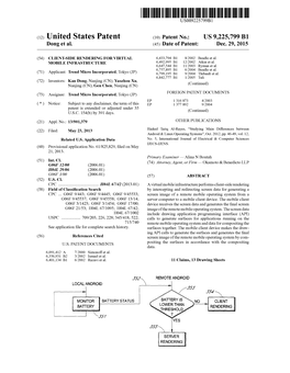 (12) United States Patent (10) Patent No.: US 9.225,799 B1 Dong Et Al