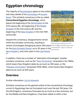 Egyptian Chronology