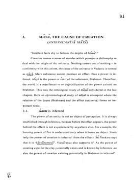 3. Maya, the Cause of Creation