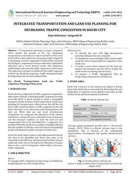 Integrated Transportation and Land Use Planning for Decreasing Traffic Congestion in Kochi City